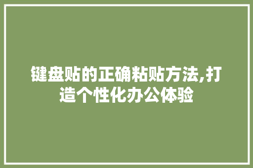 键盘贴的正确粘贴方法,打造个性化办公体验