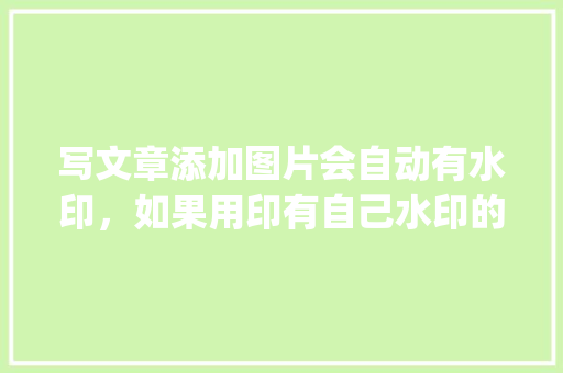写文章添加图片会自动有水印，如果用印有自己水印的图片会有影响吗「wordpress开发文档」