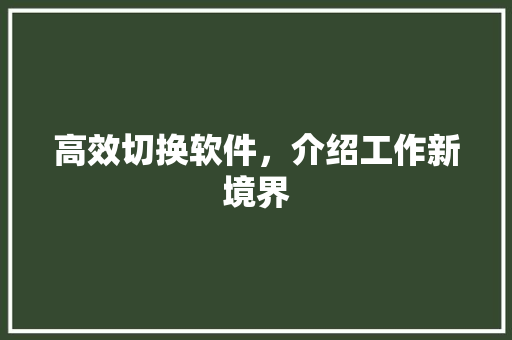 高效切换软件，介绍工作新境界 WordPress教程