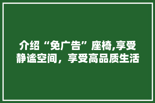 介绍“免广告”座椅,享受静谧空间，享受高品质生活