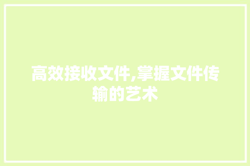高效接收文件,掌握文件传输的艺术