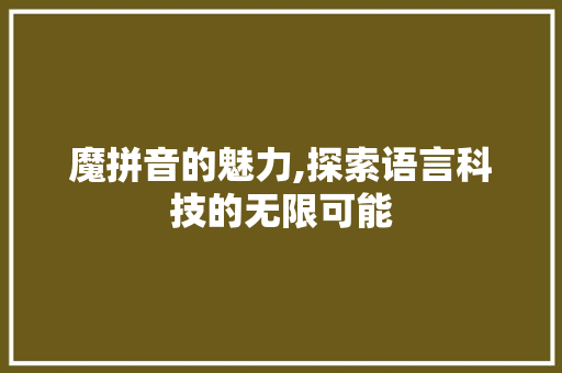 魔拼音的魅力,探索语言科技的无限可能 SEO教程