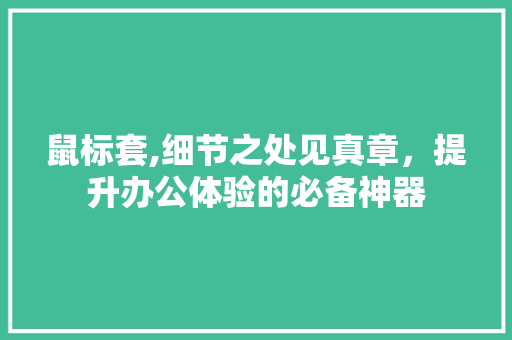鼠标套,细节之处见真章，提升办公体验的必备神器