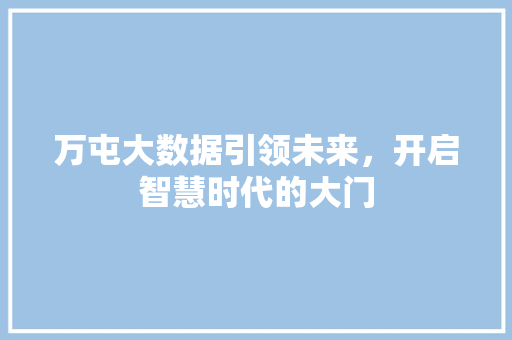 万屯大数据引领未来，开启智慧时代的大门 WordPress教程