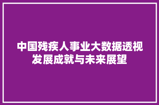 中国残疾人事业大数据透视发展成就与未来展望