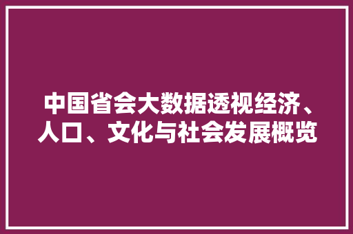 中国省会大数据透视经济、人口、文化与社会发展概览