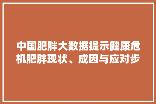 中国肥胖大数据提示健康危机肥胖现状、成因与应对步骤