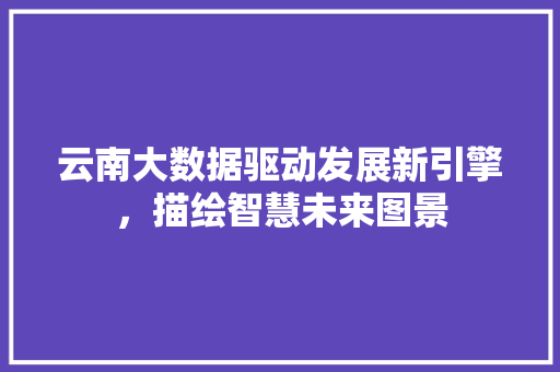 云南大数据驱动发展新引擎，描绘智慧未来图景
