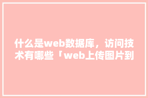 什么是web数据库，访问技术有哪些「web上传图片到数据库怎么操作」 SEO教程