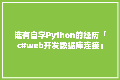 谁有自学Python的经历「c#web开发数据库连接」 建站教程