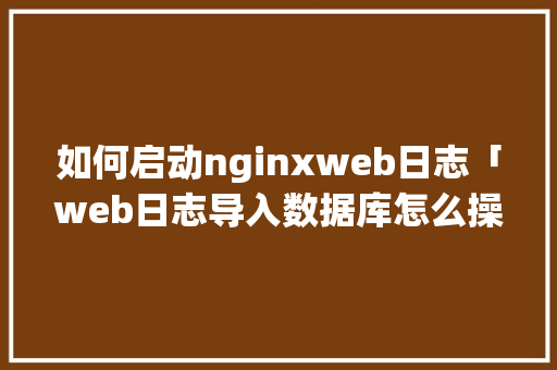 如何启动nginxweb日志「web日志导入数据库怎么操作」 WordPress教程