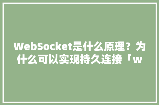 WebSocket是什么原理？为什么可以实现持久连接「web数据库访问原理是什么」
