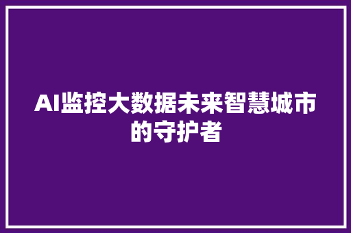 AI监控大数据未来智慧城市的守护者
