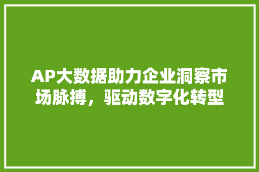 AP大数据助力企业洞察市场脉搏，驱动数字化转型