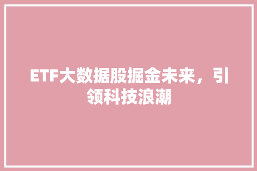 ETF大数据股掘金未来，引领科技浪潮 建站教程