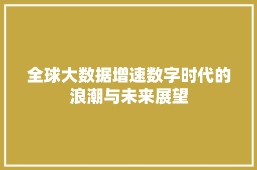 全球大数据增速数字时代的浪潮与未来展望