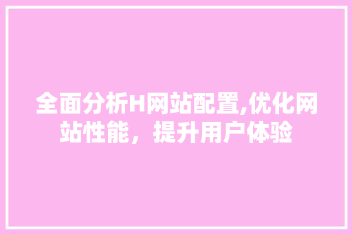 全面分析H网站配置,优化网站性能，提升用户体验