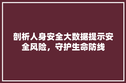 剖析人身安全大数据提示安全风险，守护生命防线