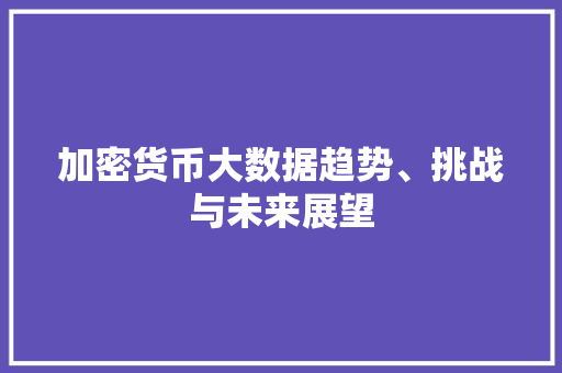 加密货币大数据趋势、挑战与未来展望