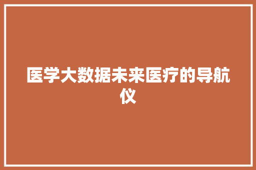 医学大数据未来医疗的导航仪
