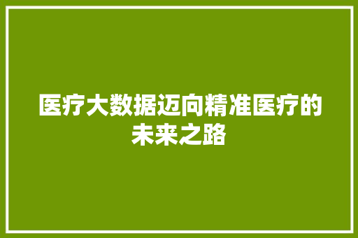 医疗大数据迈向精准医疗的未来之路 SEO教程
