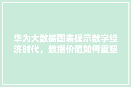 华为大数据图表提示数字经济时代，数据价值如何重塑产业格局