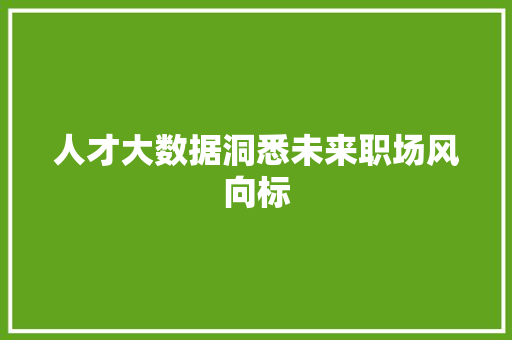 人才大数据洞悉未来职场风向标 Web前端