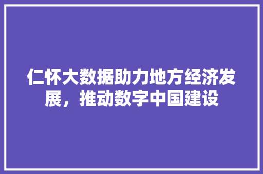 仁怀大数据助力地方经济发展，推动数字中国建设