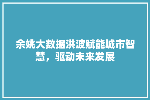 余姚大数据洪波赋能城市智慧，驱动未来发展 服务器/数据库
