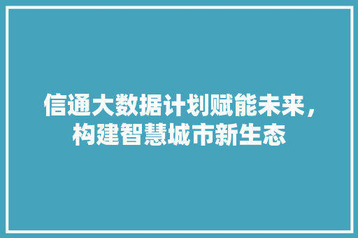 信通大数据计划赋能未来，构建智慧城市新生态