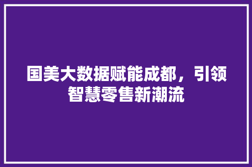 国美大数据赋能成都，引领智慧零售新潮流