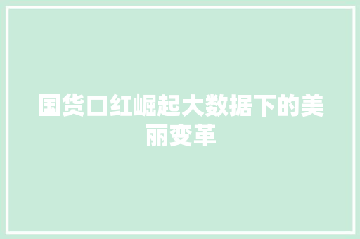 国货口红崛起大数据下的美丽变革