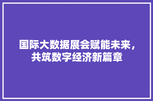 国际大数据展会赋能未来，共筑数字经济新篇章 服务器/数据库
