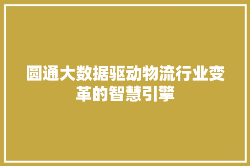 圆通大数据驱动物流行业变革的智慧引擎 SEO教程