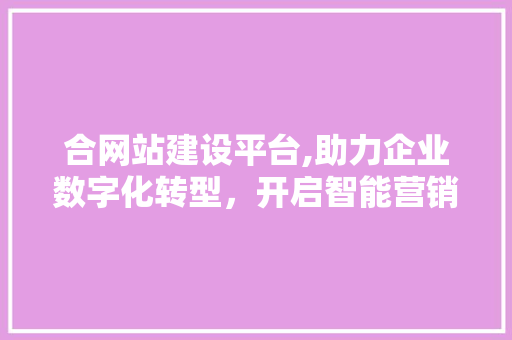 合网站建设平台,助力企业数字化转型，开启智能营销新篇章