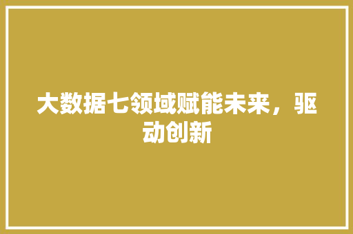 大数据七领域赋能未来，驱动创新