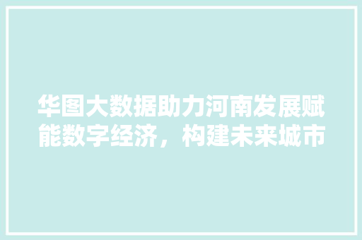 华图大数据助力河南发展赋能数字经济，构建未来城市 建站教程