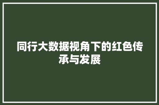 同行大数据视角下的红色传承与发展 Web前端