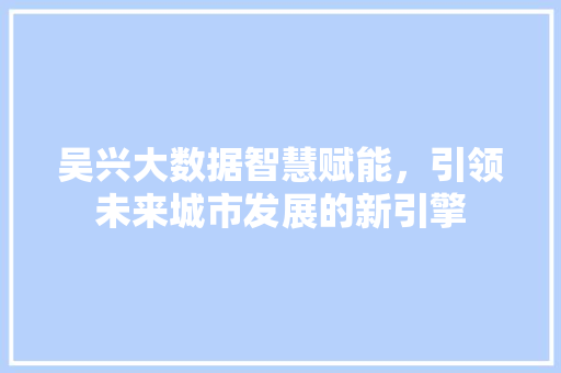 吴兴大数据智慧赋能，引领未来城市发展的新引擎 Web前端