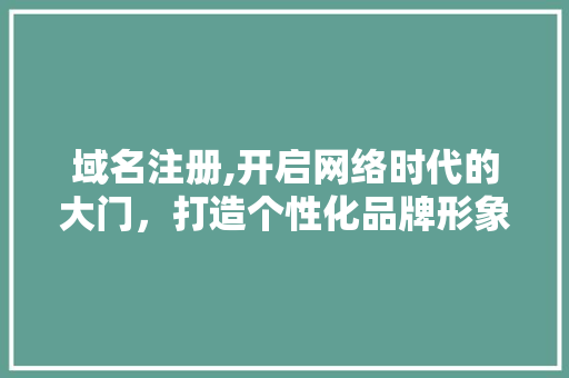 域名注册,开启网络时代的大门，打造个性化品牌形象