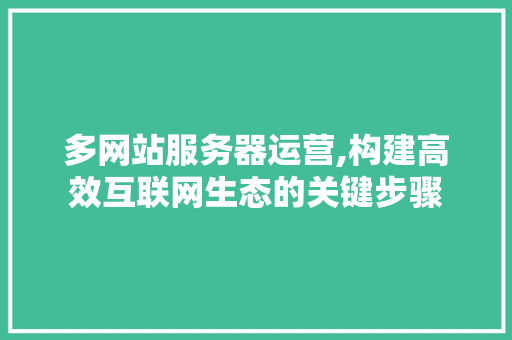 多网站服务器运营,构建高效互联网生态的关键步骤