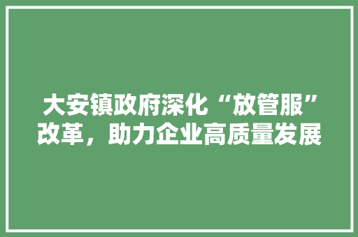 大安镇政府深化“放管服”改革，助力企业高质量发展 大安镇政府深化“放管服”改革，助力企业高质量发展 Web前端