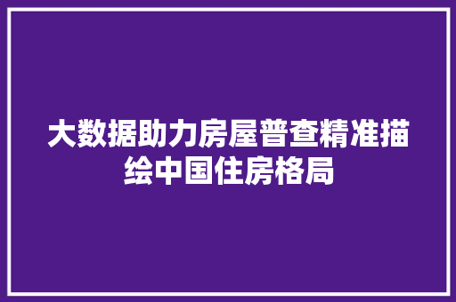 大数据助力房屋普查精准描绘中国住房格局