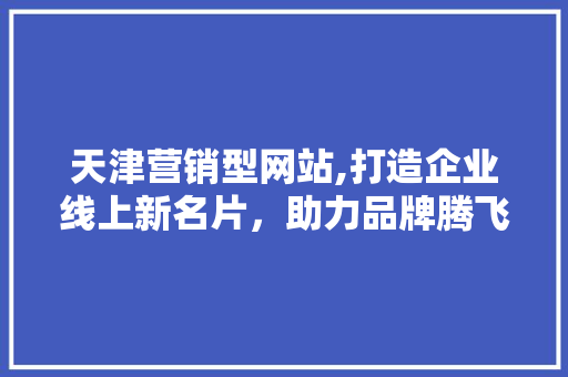 天津营销型网站,打造企业线上新名片，助力品牌腾飞