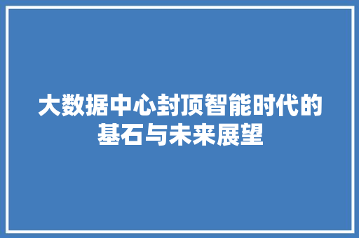 大数据中心封顶智能时代的基石与未来展望