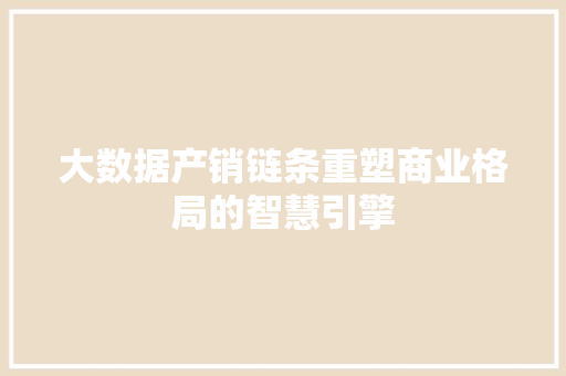 大数据产销链条重塑商业格局的智慧引擎