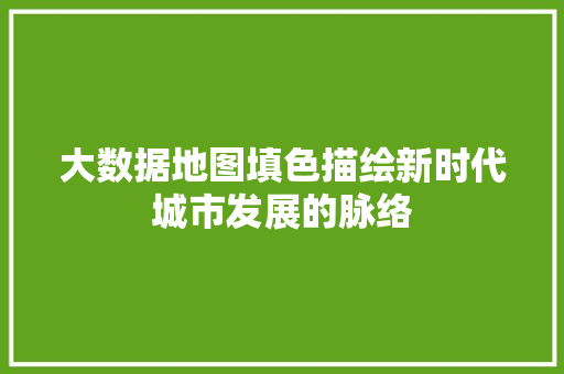 大数据地图填色描绘新时代城市发展的脉络 WordPress教程