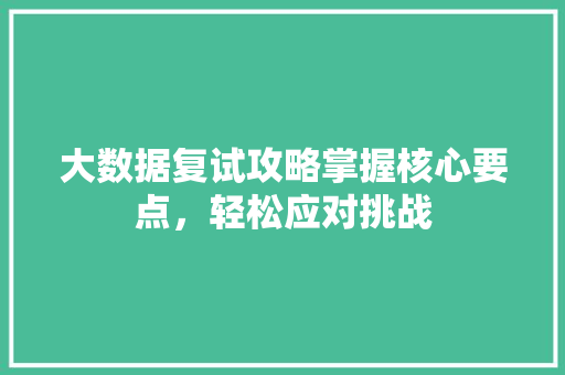 大数据复试攻略掌握核心要点，轻松应对挑战