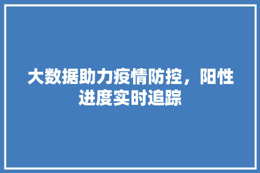 大数据助力疫情防控，阳性进度实时追踪