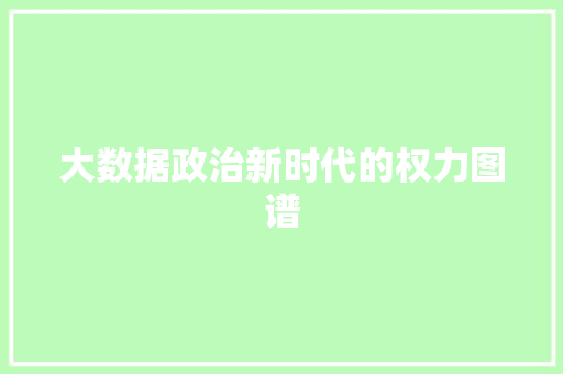 大数据政治新时代的权力图谱